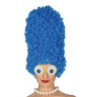 Marge Simpson Pruik - en grote ogen verkleed bril - wit/blauw - Carnaval - Dames - Simpsons look