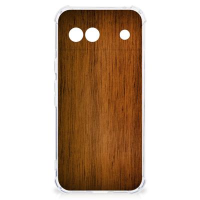 Google Pixel 8A Stevig Telefoonhoesje Donker Hout Google Pixel 8A Stevig Telefoonhoesje Donker Hout