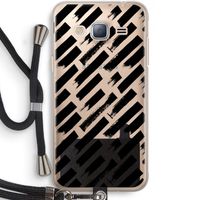 Zwarte vegen: Samsung Galaxy J3 (2016) Transparant Hoesje met koord