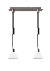 Trio Design hanglamp Stanley 2-lichts wit glas 319500207