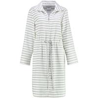 Cawö Cawö Dames Badjas kort met Tunnelkoord en Rits 6597 silber 44