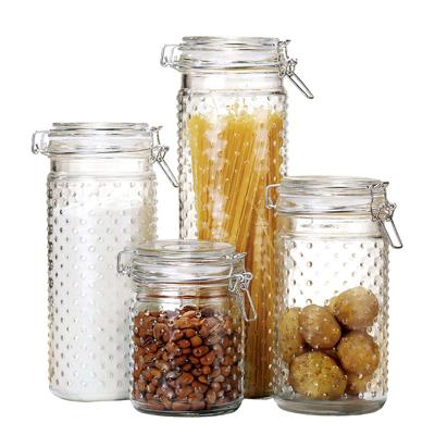 Set van 4 Potjes DKD Home Decor Kristal Transparant Roestvrij staal 10 x 10 x 33 cm