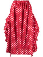 Comme Des Garçons Comme Des Garçons robe à pois à volants - Rouge - thumbnail