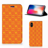 Apple iPhone X | Xs Hoesje met Magneet Batik Oranje