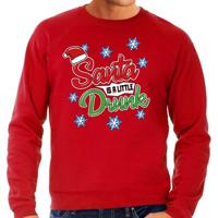 Foute Drank Kersttrui sweater - Santa is a little drunk - rood - voor heren - kerstkleding