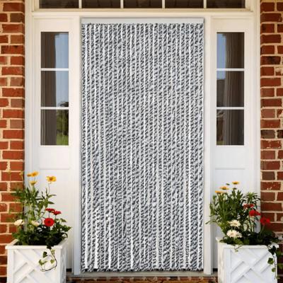 VidaXL Vliegengordijn 118x220 cm chenille grijs en zwart-wit
