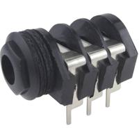 Cliff CL1332A Jackplug 6.35 mm Bus, inbouw horizontaal Aantal polen: 3 Stereo Zwart 1 stuk(s)