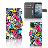 Nokia C2 2nd Edition Wallet Case met Pasjes Punk Rock