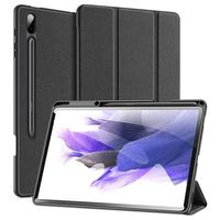 Dux Ducis Domo Samsung Galaxy Tab S7+/S8+ Tri-Fold Folio Case - Zwart - thumbnail