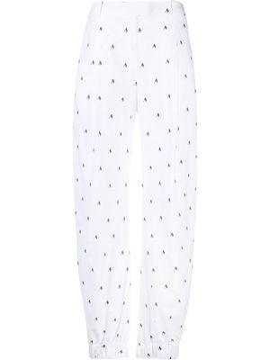 The Attico pantalon ample à taille haute - Blanc