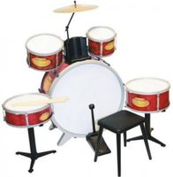 Bontempi Drumstel RockDrummer Rood 9 delig - thumbnail