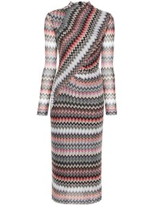 Missoni robe en maille ajourée à motif zigzag - Gris