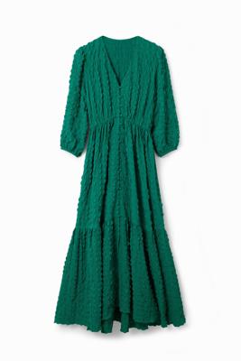 Lange jurk met textuur - GREEN - XL