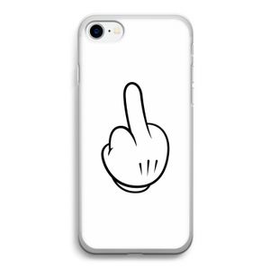 Middle finger white: iPhone SE 2020 Transparant Hoesje