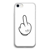 Middle finger white: iPhone SE 2020 Transparant Hoesje Middle finger white: iPhone SE 2020 Transparant Hoesje