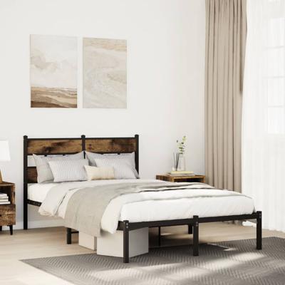 Bedframe zonder matras metaal gerookt eikenkleurig 120x200 cm