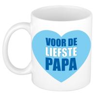 Vaderdag koffiemok - cadeau beker - Voor de liefste papa - wit - 300 ml - Vaderdag