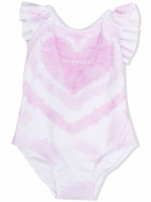 Givenchy Kids maillot de bain imprimé à volants - Rose