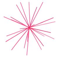 Housevitamin ornament firework metaal neon roze 25 cm | 12 stuks