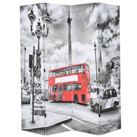 Kamerscherm inklapbaar Londen bus 160x170 cm zwart en wit - thumbnail