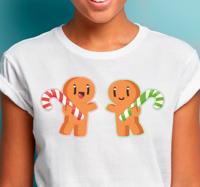 Kerst t shirt Dansende gemberman met zuurstok