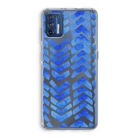 Blauwe pijlen: Motorola Moto G9 Plus Transparant Hoesje