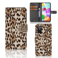Samsung Galaxy A41 | Telefoonhoesje | Met pasjeshouder | Leopard