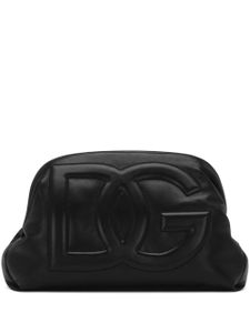 Dolce & Gabbana pochette en cuir à logo embossé - Noir