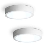 Set van 2 Indiana opbouwspots rond - 12 Watt 1160 Lumen - Wit - 6500K daglicht wit - LED downlight - IP20 stofdicht - 160mm