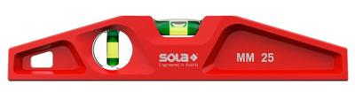 Alu waterpas gegoten met gefreesd V-vlak, 25cm 2 libellen M25 - 01330201