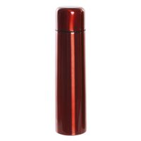 RVS thermosfles/isoleerfles rood met drukdop 920 ml - Thermosflessen - thumbnail