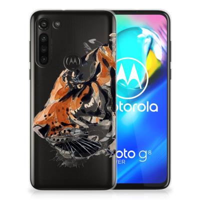 Smartphone hoesje Motorola Moto G8 Power Watercolor Tiger