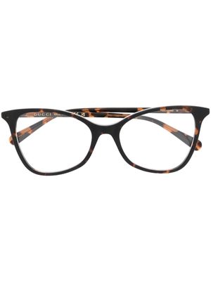 Gucci Eyewear lunettes de vue à effet écailles de tortue - Marron