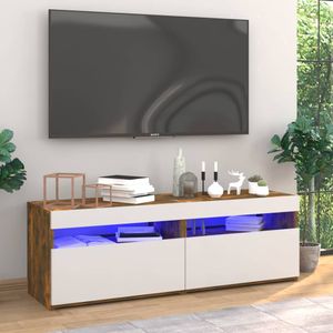 Tv-meubels 2 st met LED-verlichting 60x35x40 cm gerookt eiken