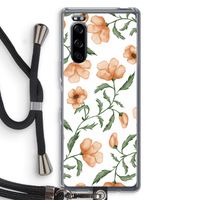 Peachy flowers: Sony Xperia 5 Transparant Hoesje met koord