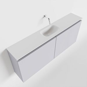 MONDIAZ TURE 120cm toiletmeubel cale. EDEN wastafel talc midden geen kraangat