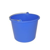 Huishoud emmer - blauw - kunststof - 12 liter - D29 x H35 cm