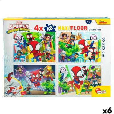 Set van 4 Puzzels Spidey 35 x 1,5 x 25 cm 48 Onderdelen (6 Stuks)