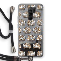Slapende poes: Xiaomi Redmi 9 Transparant Hoesje met koord