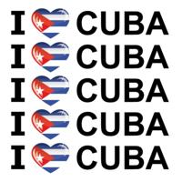 Sticker - 5x - I love Cuba - 19 x 4 cm - Cuba - landenthema