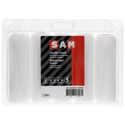 SAM lakroller [5x] - 10 cm - schuim - gladde ondergrond