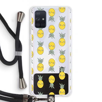 Ananas: Samsung Galaxy A71 Transparant Hoesje met koord