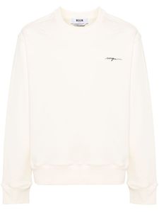 MSGM sweat en coton à logo brodé - Tons neutres