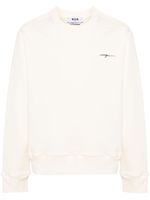 MSGM sweat en coton à logo brodé - Tons neutres