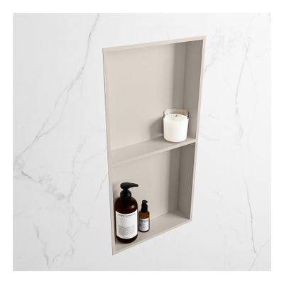 Wandnis Solid Surface Easy | In- en opbouw | 30x60x8 cm | 2 vakken | Linen