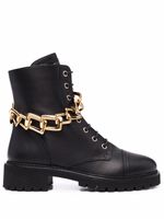 Giuseppe Zanotti bottes en cuir à lacets - Noir