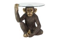 Salontafel KING APE 65 cm met gehard glas, zwart goud - 48060