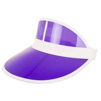 Verkleed zonneklep/sunvisor - voor volwassenen - paars/wit - Carnaval hoed - Verkleedhoofddeksels