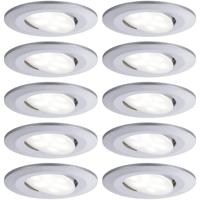 Paulmann LED-inbouwlamp voor badkamer Set van 10 stuks 65 W Chroom (mat)