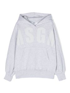 MSGM Kids hoodie en coton à logo imprimé - Gris